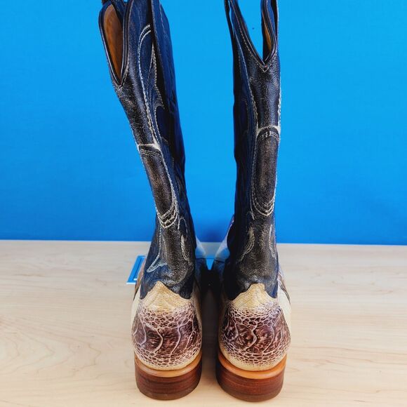 Los Altos Genuine Ostrich Leg 3X Toe Mens Size 8 Pointed toe Cowboy Boots 950549 - Picture 6 of 13